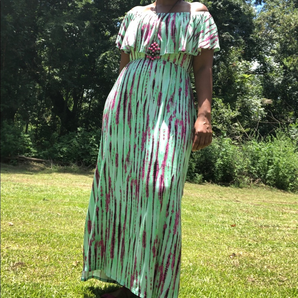 Mint and Fuchsia Maxi